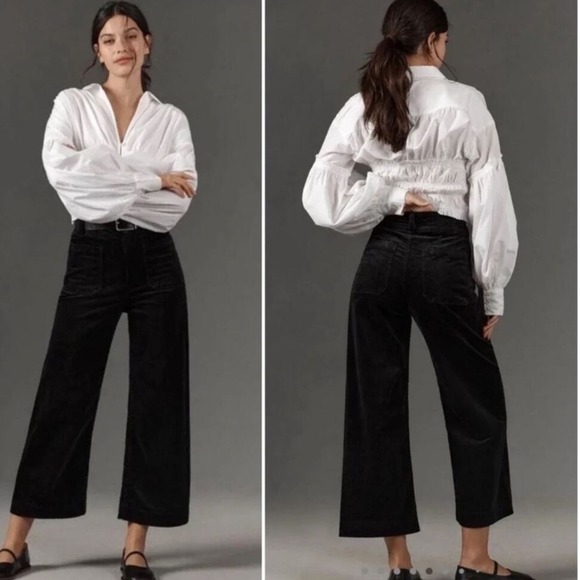 Maeve Pants - MAEVE ANTHROPOLOGIE Black Corduroy The Colette Pants Size 30